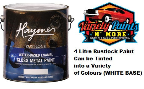 Haymes Rustlock Waterbased Gloss Enamel White Base 4 Litres