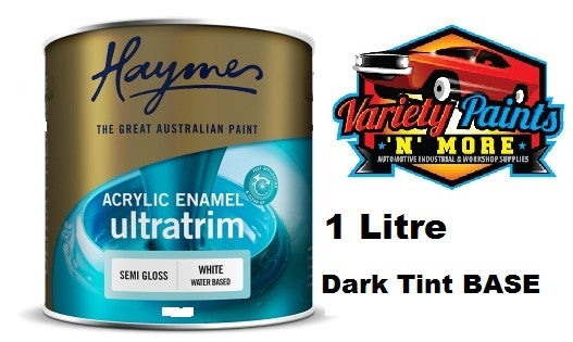 Haymes Ultratrim Semi Gloss Acrylic Enamel Dark Tint Base 1 Litre DKT