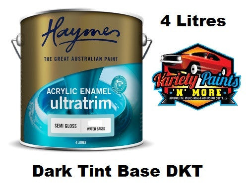 Haymes Ultratrim Semi Gloss Acrylic Enamel Dark Tint Base 4 Litre DKT