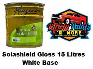 Haymes Solashield Exterior Paint Gloss 15 Litre White Base