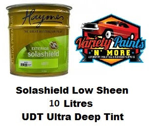 Haymes Solashield Exterior Paint Low Sheen 10 Litre Ultra Deep Base UDT