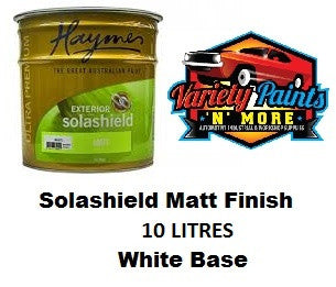 Haymes Solashield Exterior Paint Matt 10 Litre White Base