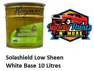 Haymes Solashield Exterior Paint Low Sheen 10 Litre White Base