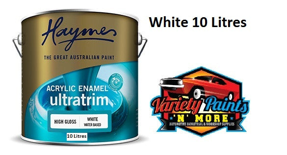 Haymes Ultratrim Gloss Acrylic Enamel White Base 10 Litre
