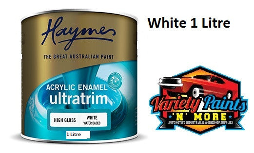 Haymes Ultratrim Gloss Acrylic Enamel White Base 1 Litre