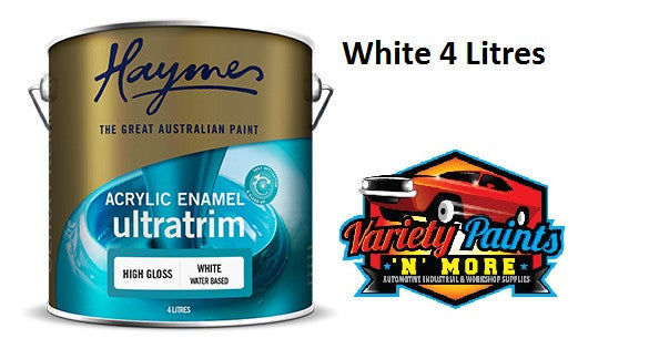 Haymes Ultratrim Gloss Acrylic Enamel White Base 4 Litre