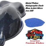 Metal Flakes Holographic Dark Blue 0.004 Micro 4 Oz Jar