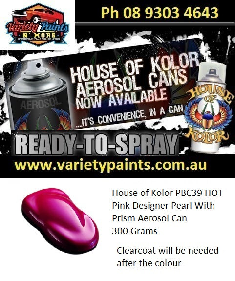 House of Kolor PBC39 HOT Pink Designer Pearl With Prism Aerosol Can 300 Grams