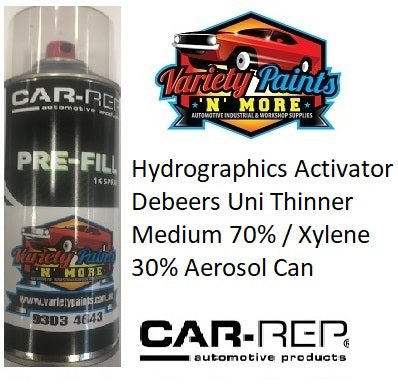 Hydrographics Activator Debeers Uni Thinner Medium 70% / Xylene 30% Aerosol Can
