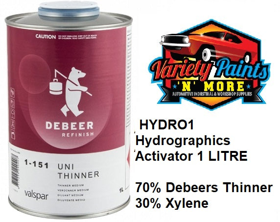 Debeers 2K Uni Thinner Medium 70% / Xylene 30% 1 Litre Hydrographics Activator