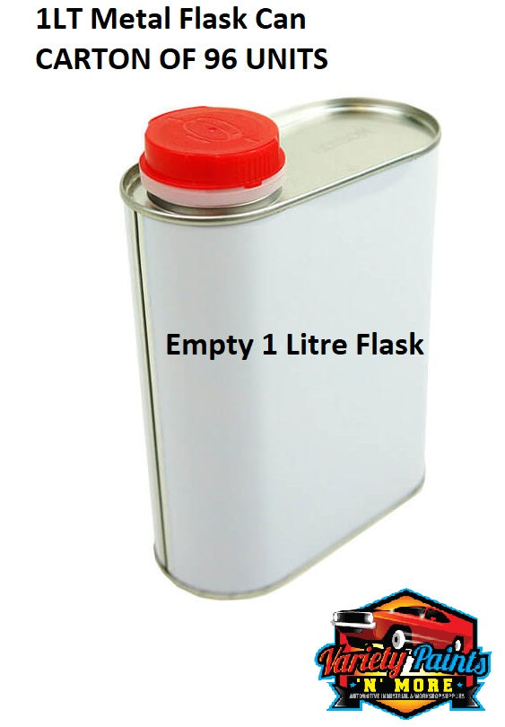 1LT Metal Flask Can CARTON OF 96 UNITS