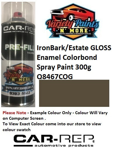 IronBark/Estate GLOSS Enamel Colorbond® Spray Paint 300g Q8467COG 1IS 50A