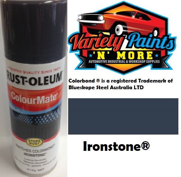 RustOleum Colourmate  Ironstone  Colorbond  Spray Paint 312g ** SEE NOTES