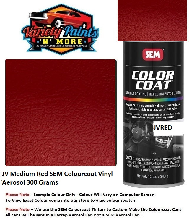 JVMRED  Medium Red SEM Colourcoat Vinyl Aerosol 300 Grams