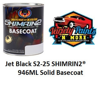 S225 Jet Black 1 Litre S2-25 SHIMRIN2 Solid Basecoat House of Kolor
