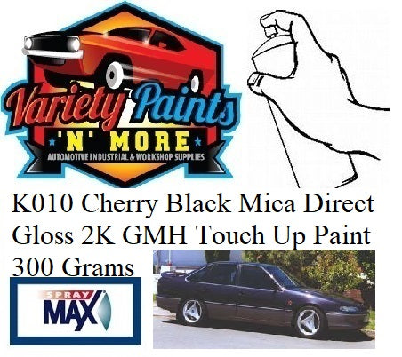 K010 Cherry Black Mica Direct Gloss 2K GMH Touch Up Paint 300 Grams