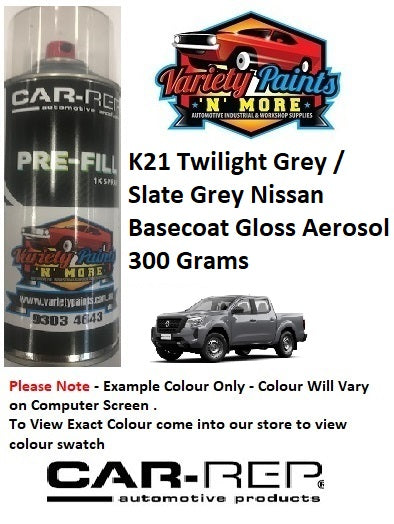K21 Twilight Grey / Slate Grey Nissan Basecoat Gloss Aerosol 300 Grams