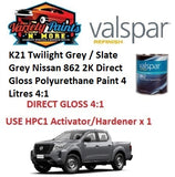 K21 Twilight Grey / Slate Grey Nissan 862 2K Direct Gloss Polyurethane Paint 4 Litres 4:1