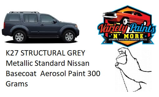 K27 STRUCTURAL GREY Metallic Standard Nissan Basecoat  Aerosol Paint 300 Grams