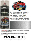 K3 Sunbeam Silver ACRYLIC MAZDA Aerosol 300 Grams