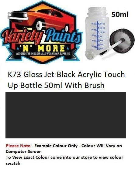K73 Gloss Black Acrylic Touch Up Paint Bottle 50ml
