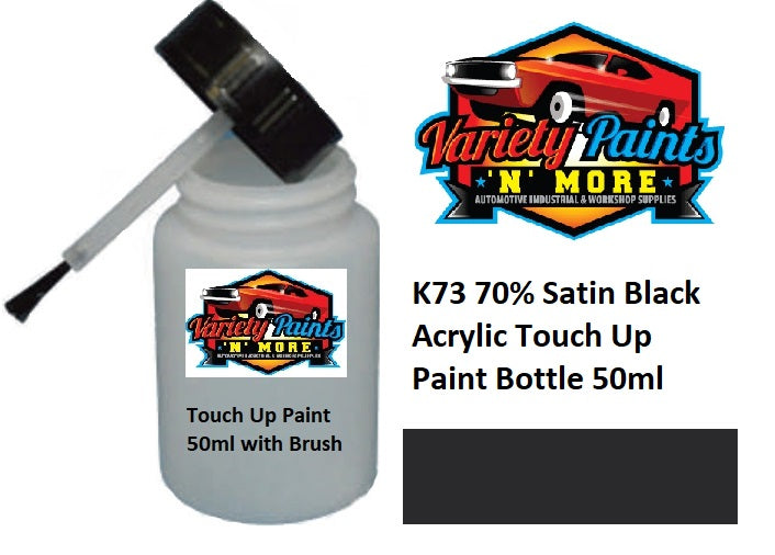 K73 70% Satin Black Acrylic Touch Up Paint Bottle 50ml