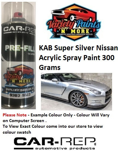 KAB Super Silver Nissan Acrylic Spray Paint 300 Grams