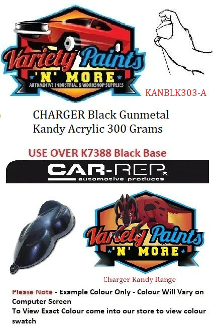 Charger Kandy Black Gunmetal ACRYLIC Aerosol 300 Grams KANBLK303-A