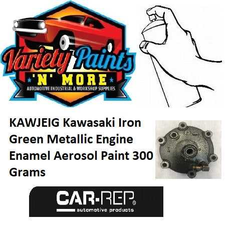 KAWJEIG Kawasaki Iron Grey/Green Metallic Engine Enamel Aerosol Paint 300 Grams