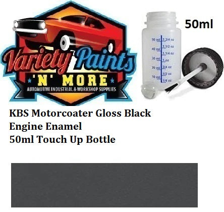 KBS Motorcoater Gloss Black Engine Enamel 50ml Touch Up Bottle