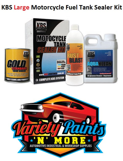 KBS Large Motorcycle Fuel Tank Sealer Kit Upto 45 Litre Tank