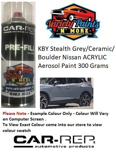 KBY Stealth Grey/Ceramic/ Boulder Nissan ACRYLIC Aerosol Paint 300 Grams