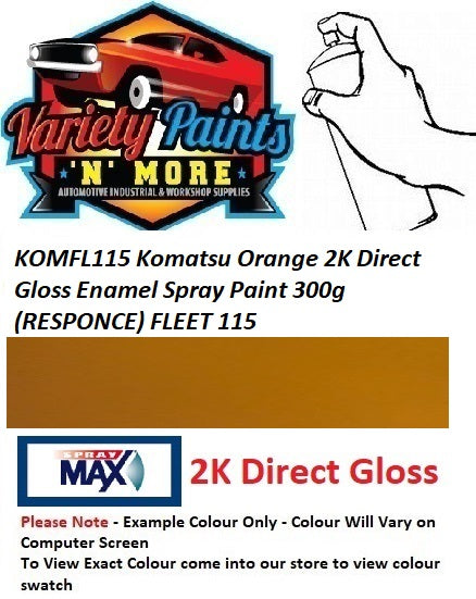 KOMFL115 Komatsu Orange 2K Direct Gloss Enamel Spray Paint 300g (RESPONCE) FLEET 115 