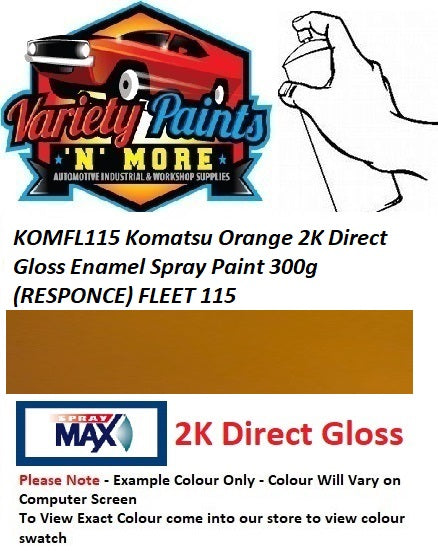 KOMFL115 Komatsu Orange 2K Direct Gloss Enamel Spray Paint 300g (RESPONCE) FLEET 115