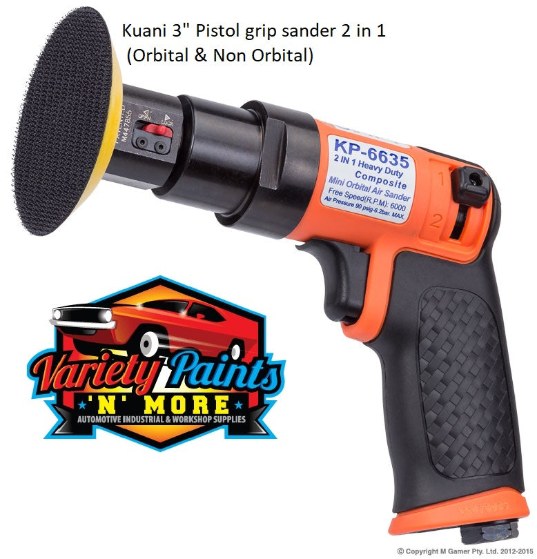 Kuani 3" Pistol grip sander 2 in 1 (Orbital & Non Orbital)