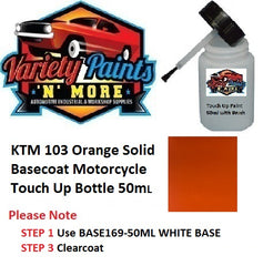 KTM103 Orange Solid Basecoat Motorcycle Touch Up Bottle 50ml