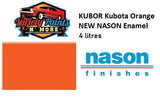 KUBOR Kubota Orange NEW NASON Gloss Enamel 4 Litre