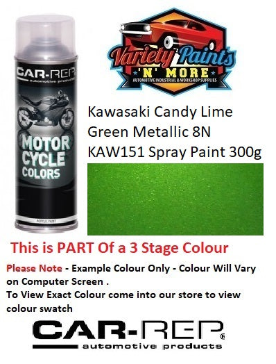 Kawasaki Candy Lime Green Metallic 8N KAW151 Spray Paint 300g STEP 2