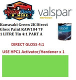 Kawasaki Green 2K Direct Gloss Spray Paint 300g KAW104 7F 1 LITRE