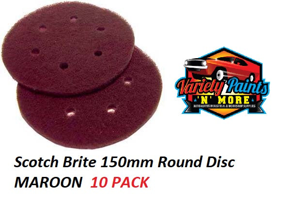 Scotch Brite 150mm Round Disc MAROON  10 PACK