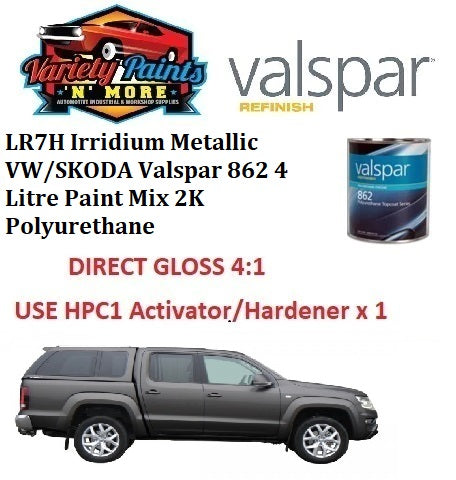 LR7H / R7H INDIAM Grey Metallic VW/SKODA Valspar 862 4 Litre Paint Mix 2K Polyurethane