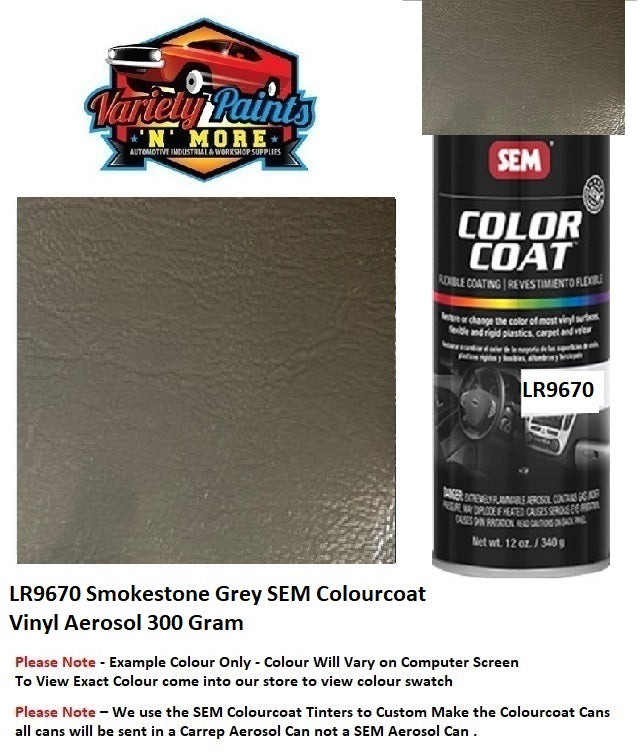LR9670 Smokestone Grey Landrover SEM Colourcoat Vinyl Aerosol 300 Gram