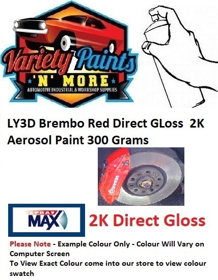 LY3D Brembo Red Direct GLoss 2K Aerosol Paint 300 Grams