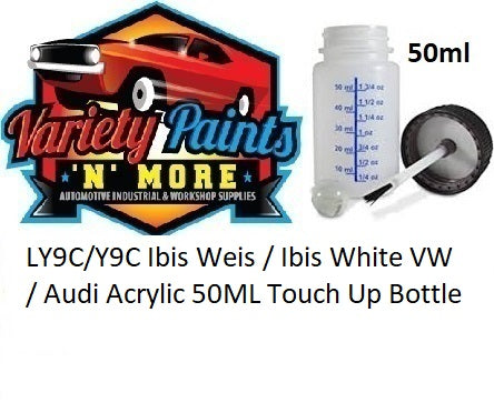 Y9C Ibis Weis / Ibis White VW / Audi Acrylic 50ML Touch Up Bottle