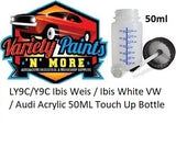 Y9C Ibis Weis / Ibis White VW / Audi Acrylic 50ML Touch Up Bottle