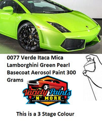 0077 Verde Itaca Mica Lamborghini Green Pearl Basecoat Aerosol Paint 300 Grams