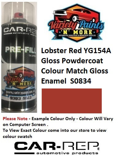 Lobster Red YG154A Gloss Powdercoat Colour Match Gloss Enamel  S0834