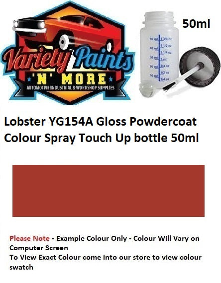 Lobster Red YG154A Gloss Powdercoat Matched Touch Up bottle 50ml S0834