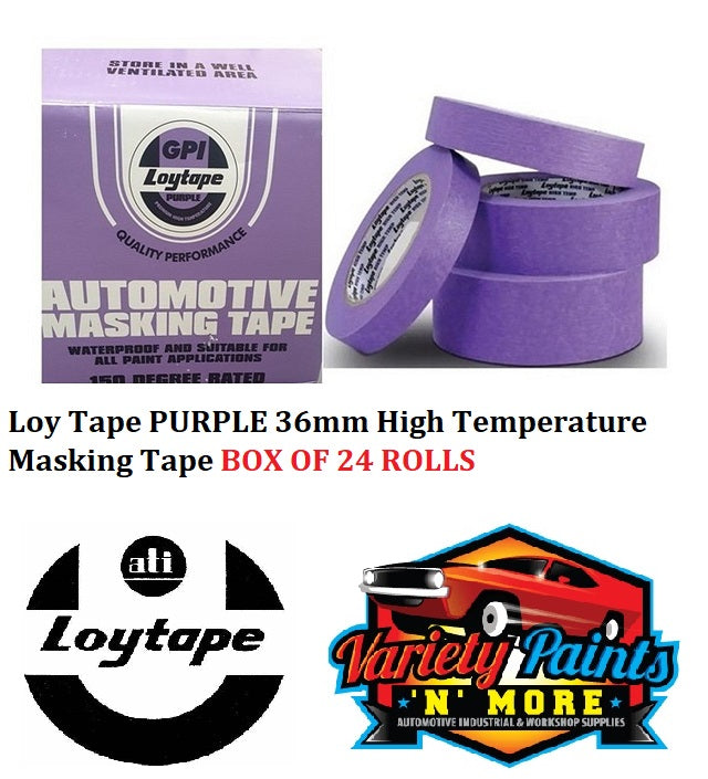 Loy Tape PURPLE 36mm High Temperature Masking Tape BOX OF 24 ROLLS