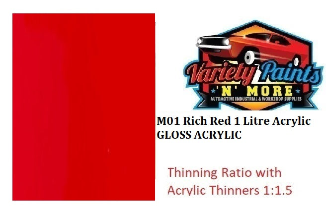 M01 Rich Red 1 Litre Acrylic